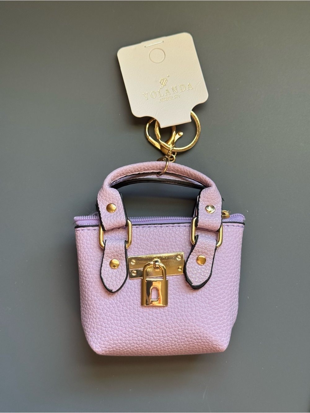 NWT Yolanda Mini Purse Keychain Coin Pouch Purple